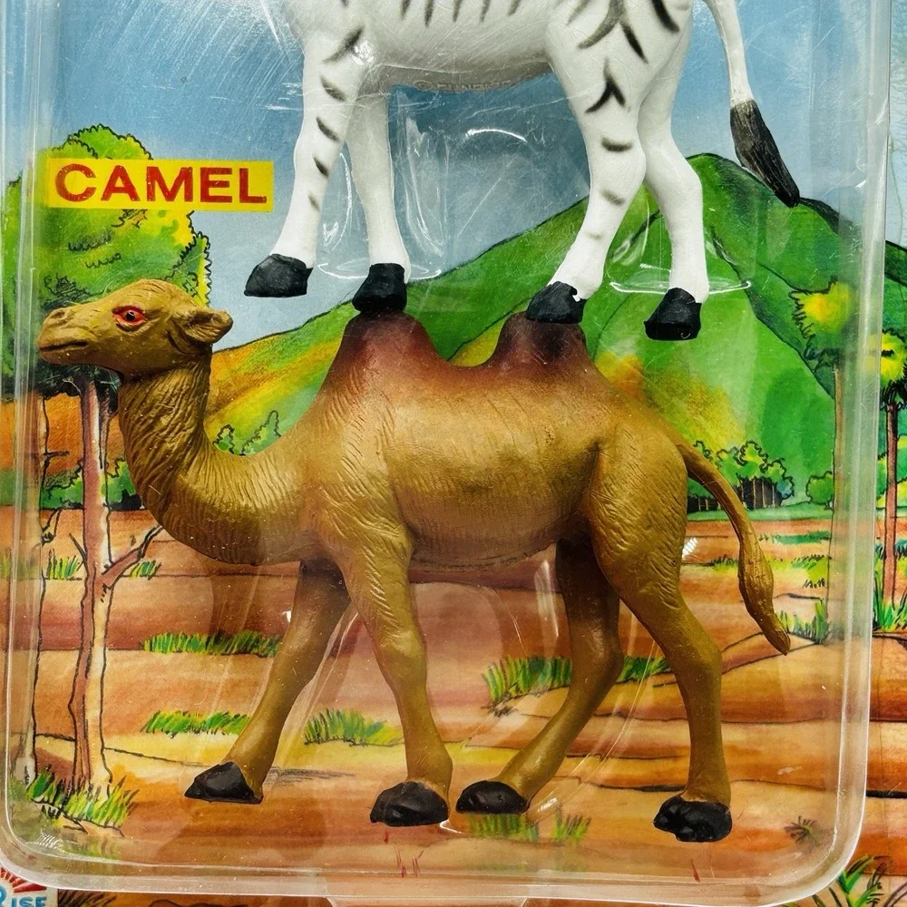 Vintage 1988 Funrise International Zoo Collection Zebra Camel NIP Sealed
